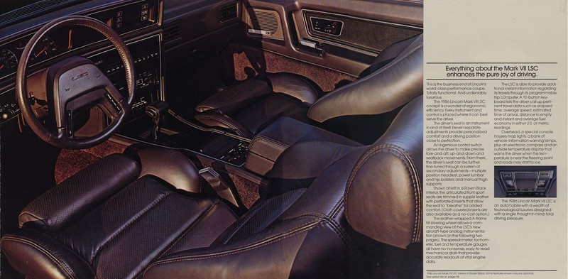 1986 Lincoln Continental Mark VII Brochure Page 2